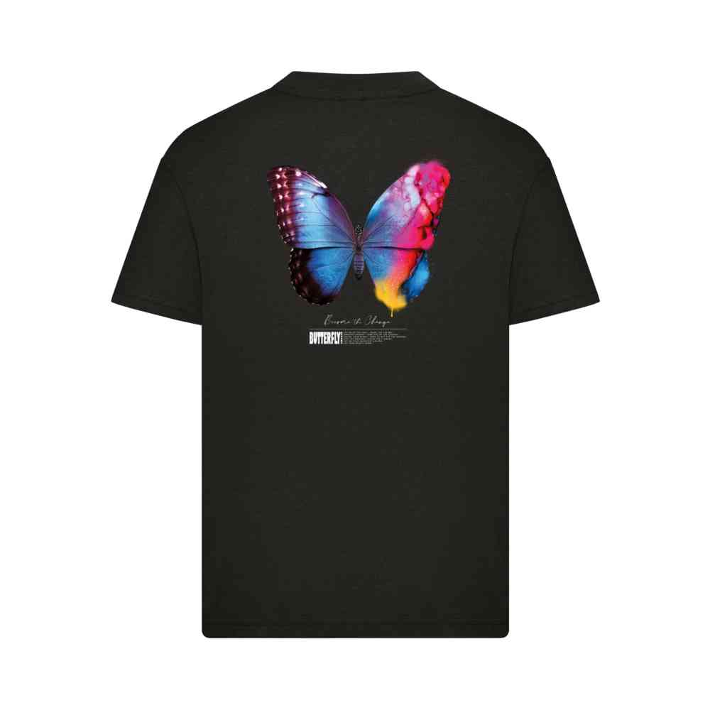 Mister Tee - The Change Colorful Butterfly Kinder Tshirt - Zwart